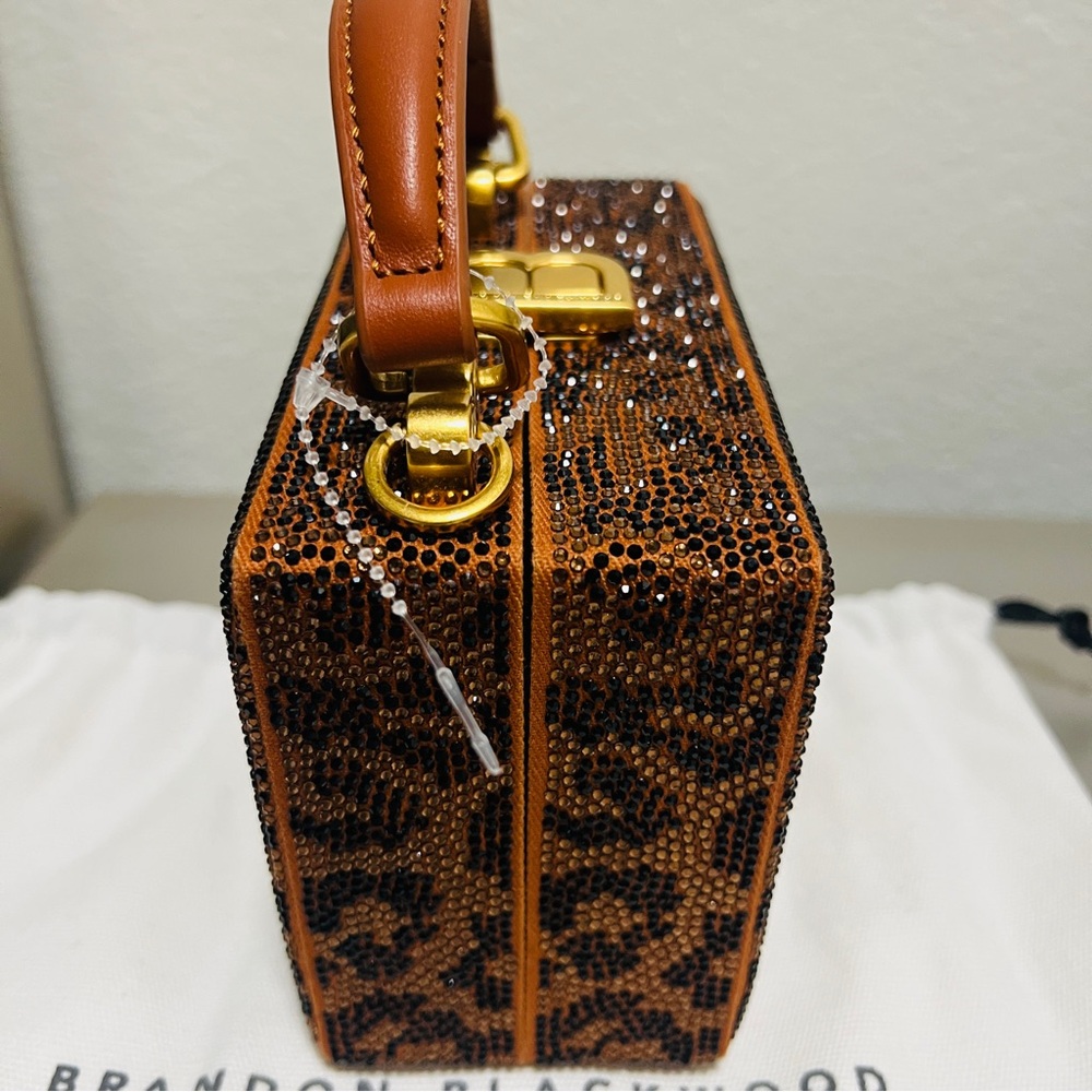 NEW BRANDON BLACKWOOD KENDRICK TRUNK IN CRYSTAL LEOPARD - Picture 15 of 16